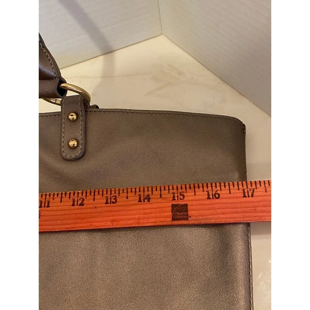Bronze Metallic Shoulder Bag for‎  Laptop School or Business Large Compartment